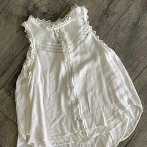 Ro & De top XS white lace top